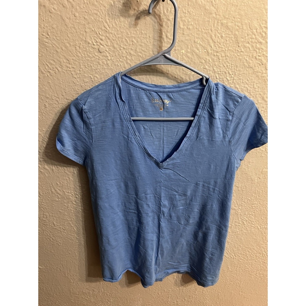 Women's Lot of 2 Solid Lilly Pulitzer Etta T Shirts Size Small Blue